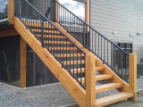 #1: Black picket rail on timber stairs